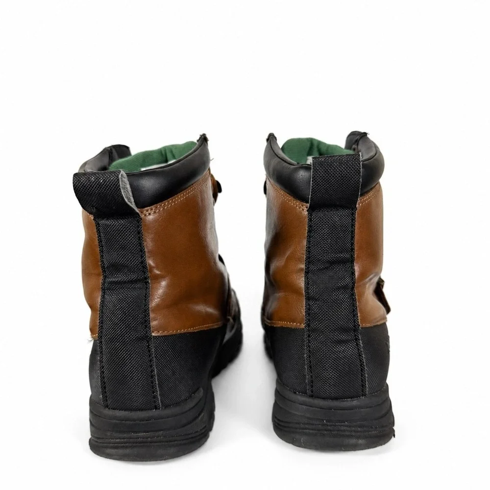 Polo Ralph Lauren Colbey Mid II Boys 5Y Womens 6.5 Brown Black Duck Boots